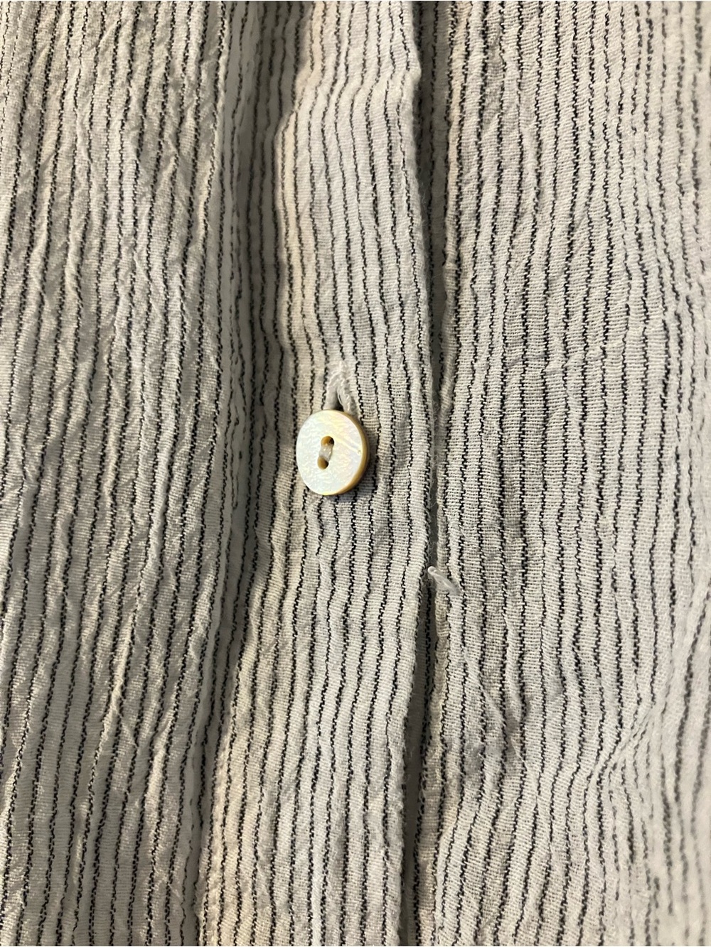 Eileen Fisher Organic Cotton & Tencel Striped Button-Up Shirt - Picture 2 of 4